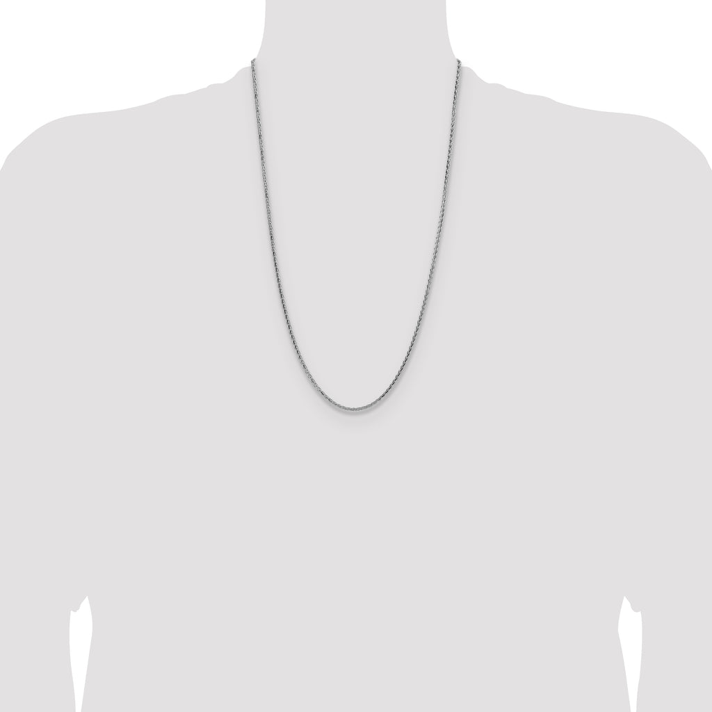 Sterling Silver 2.5mm Diamond-Cut Square Spiga Chain