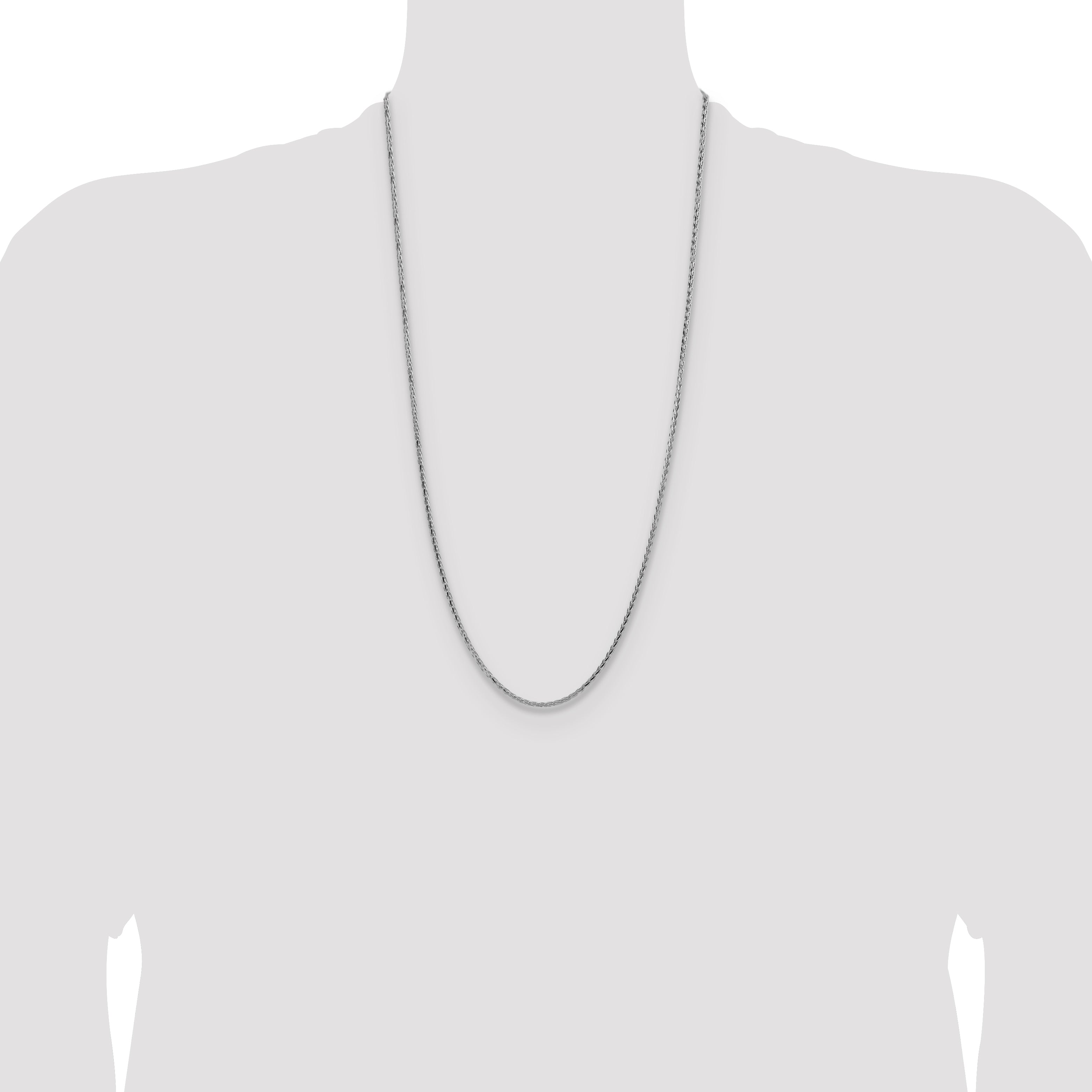 Sterling Silver 2.5mm Diamond-cut Square Spiga Chain