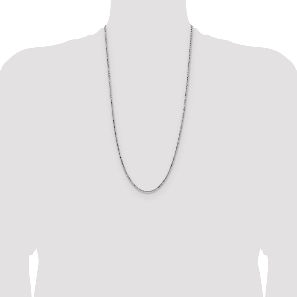 Sterling Silver 2.5mm Diamond-cut Square Spiga Chain