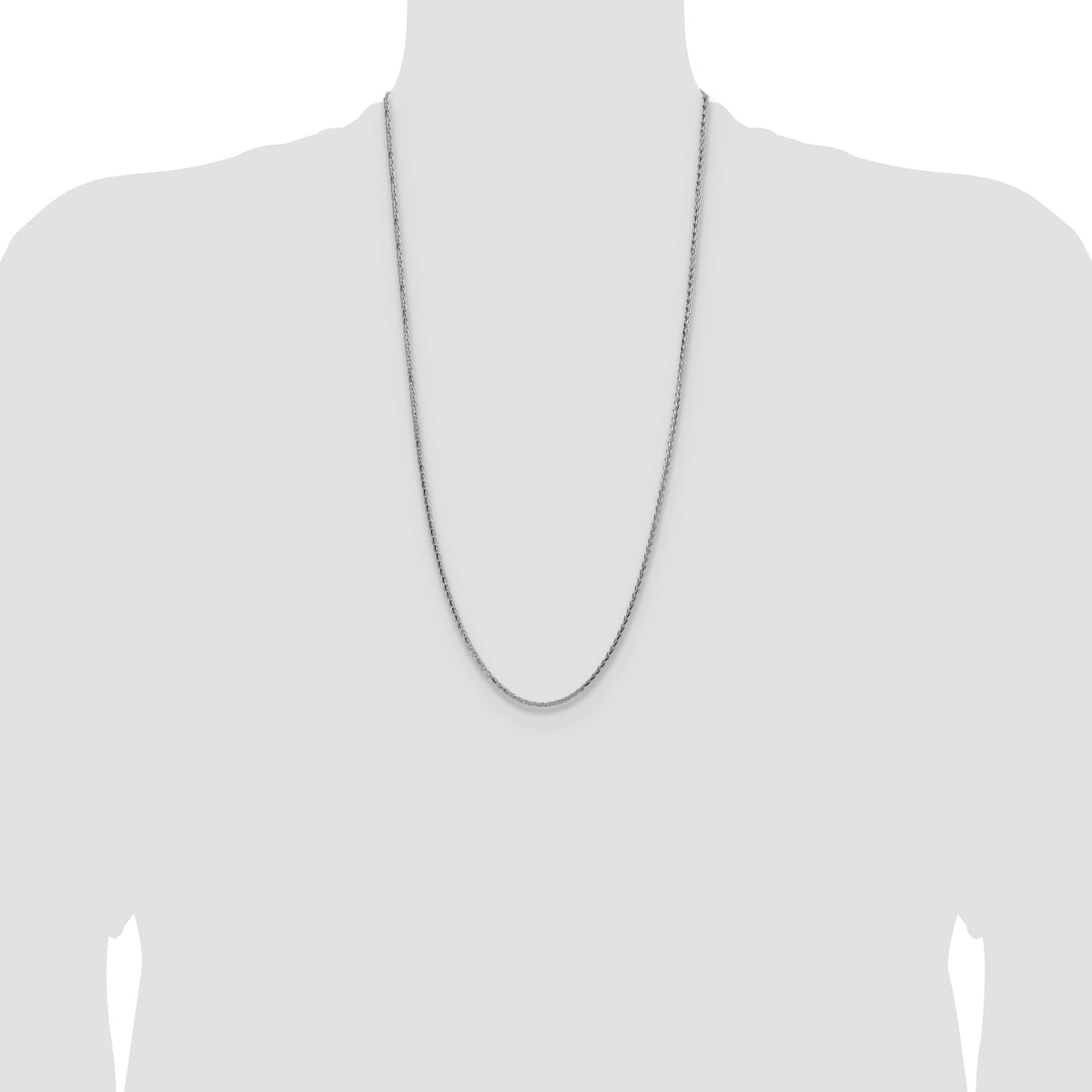 Sterling Silver 2.5mm Diamond-cut Square Spiga Chain