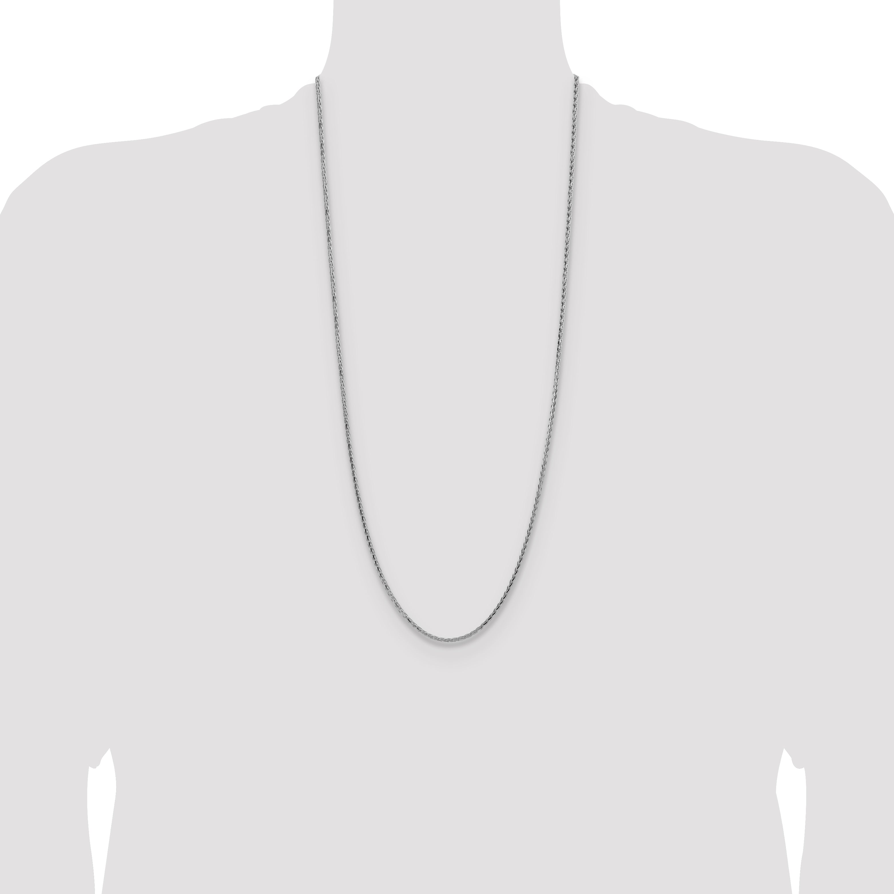 Sterling Silver 2.5mm Diamond-cut Square Spiga Chain