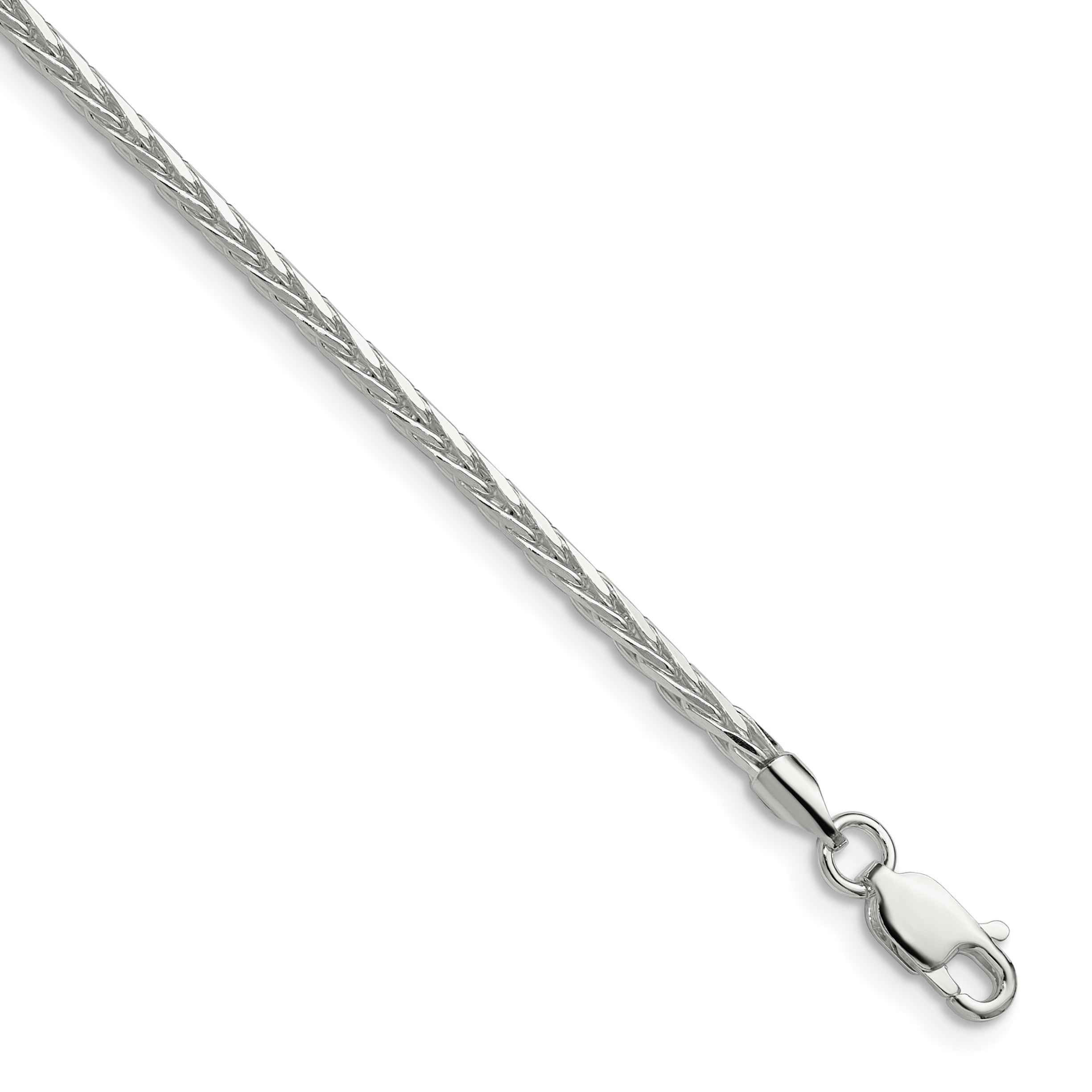 Sterling Silver Diamond-Cut Wheat Chain Necklace 2.5mm