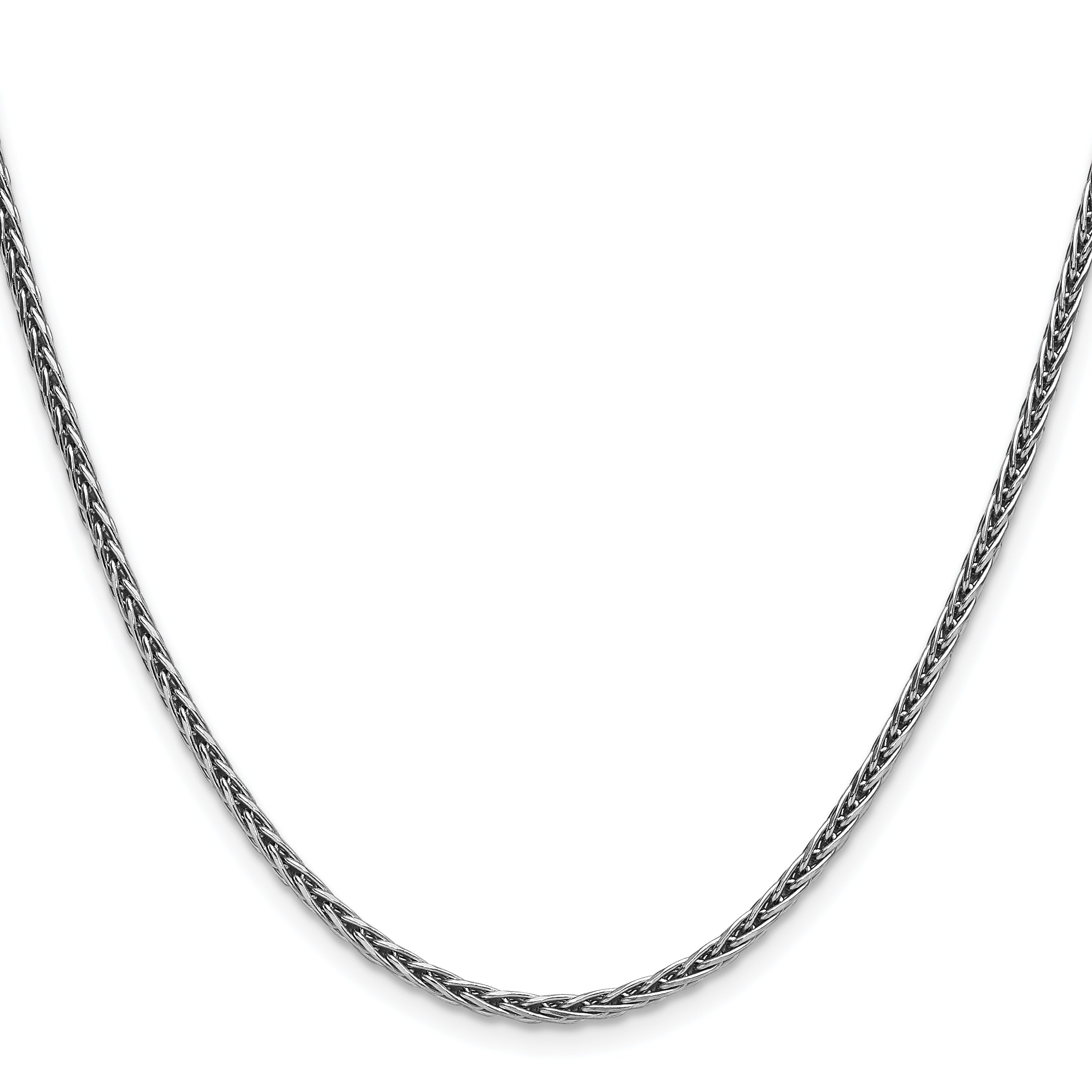 Sterling Silver Rhodium-plated 2.5mm Diamond-cut Square Spiga Chain Secondary image