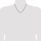 Sterling Silver Rhodium-plated 2.5mm Diamond-cut Square Spiga Chain