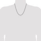 Sterling Silver Rhodium-plated 2.5mm Diamond-cut Square Spiga Chain