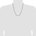 Sterling Silver Rhodium-plated 2.5mm Diamond-cut Square Spiga Chain