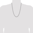 Sterling Silver Rhodium-plated 2.5mm Diamond-cut Square Spiga Chain