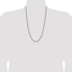 Sterling Silver Rhodium-plated 2.5mm Diamond-cut Square Spiga Chain