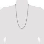 Sterling Silver Rhodium-plated 2.5mm Diamond-cut Square Spiga Chain