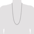 Sterling Silver Rhodium-plated 2.5mm Diamond-cut Square Spiga Chain