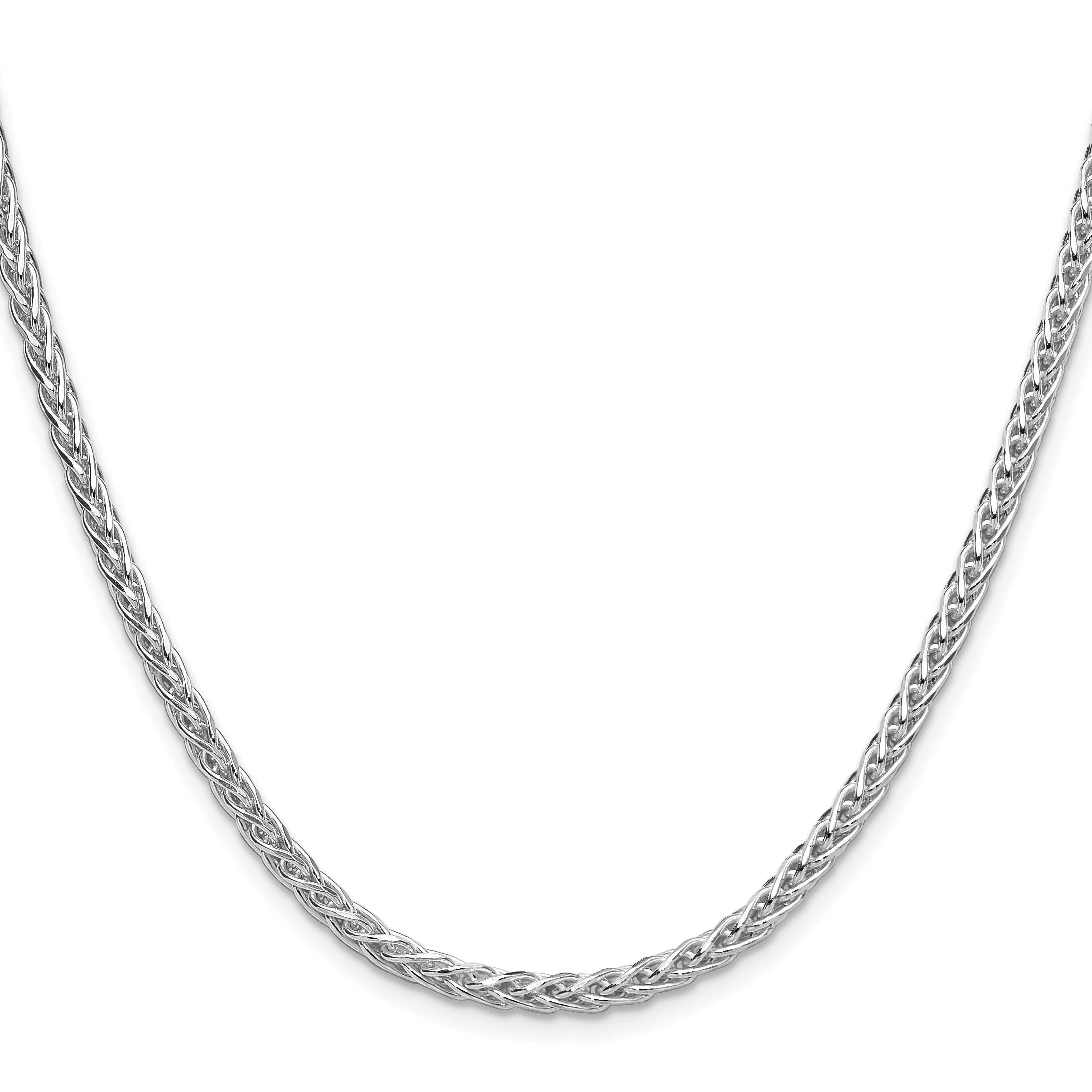 Sterling Silver Rhodium-plated 3.5mm Diamond-cut Square Spiga Chain Secondary image