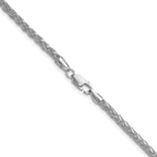 Sterling Silver Rhodium-plated 3.5mm Diamond-cut Square Spiga Chain