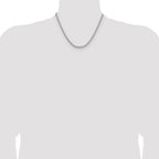 Sterling Silver Rhodium-plated 3.5mm Diamond-cut Square Spiga Chain