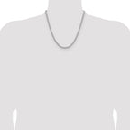 Sterling Silver Rhodium-plated 3.5mm Diamond-cut Square Spiga Chain