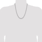 Sterling Silver Rhodium-plated 3.5mm Diamond-cut Square Spiga Chain