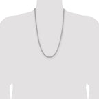 Sterling Silver Rhodium-plated 3.5mm Diamond-cut Square Spiga Chain