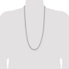 Sterling Silver Rhodium-plated 3.5mm Diamond-cut Square Spiga Chain
