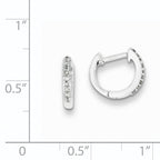 Sterling Silver Rhodium Diam. Huggie Earrings
