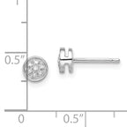 White Night Sterling Silver Rhodium-plated Diamond Circle Post Earrings