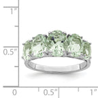 Sterling Silver Rhodium Green Quartz Ring
