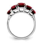 Sterling Silver Rhodium-plated Garnet Ring