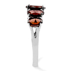 Sterling Silver Rhodium-plated Garnet Ring