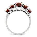Sterling Silver Rhodium-plated Garnet Ring