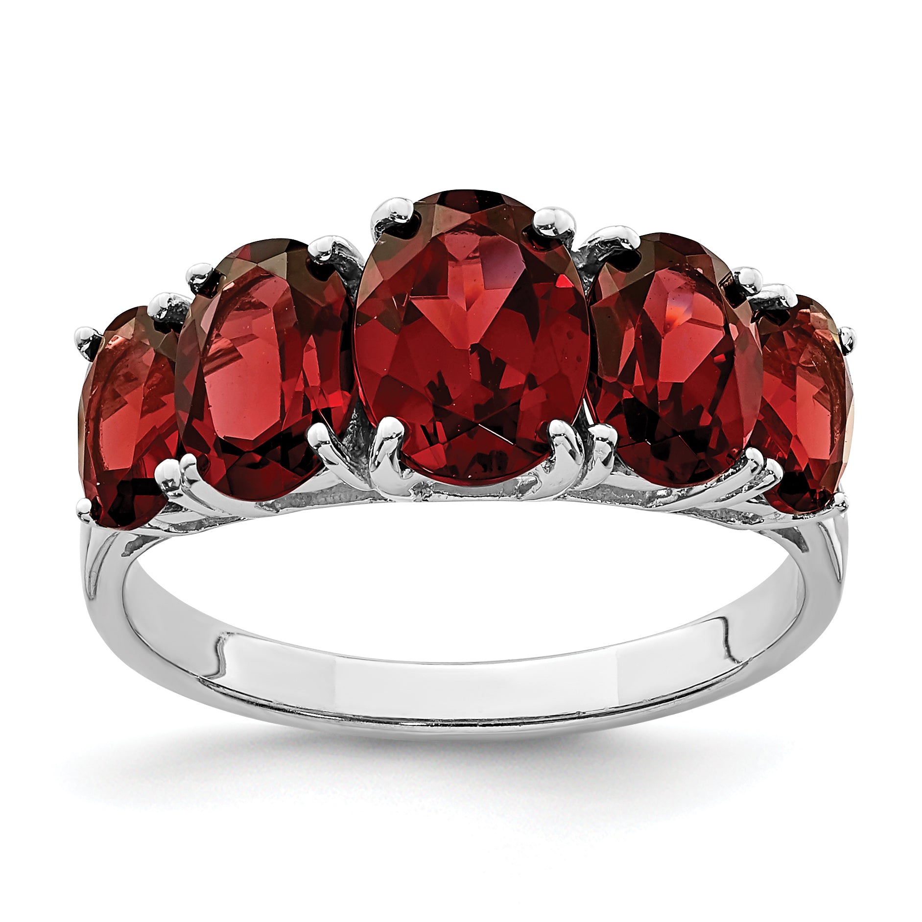 Sterling Silver Rhodium-plated Garnet Ring Main image