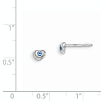 Sterling Silver Madi K Rhodium-plated Polished December Blue Preciosa Crystal Heart Children's Post Earrings