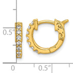 Sterling Shimmer Sterling Silver Gold-tone Flash Gold-plated 1.7mm CZ 14 Stone Hinged Hoop Earrings
