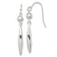 Sterling Silver Polished Bead & Elongated Oval Dangle Earrings