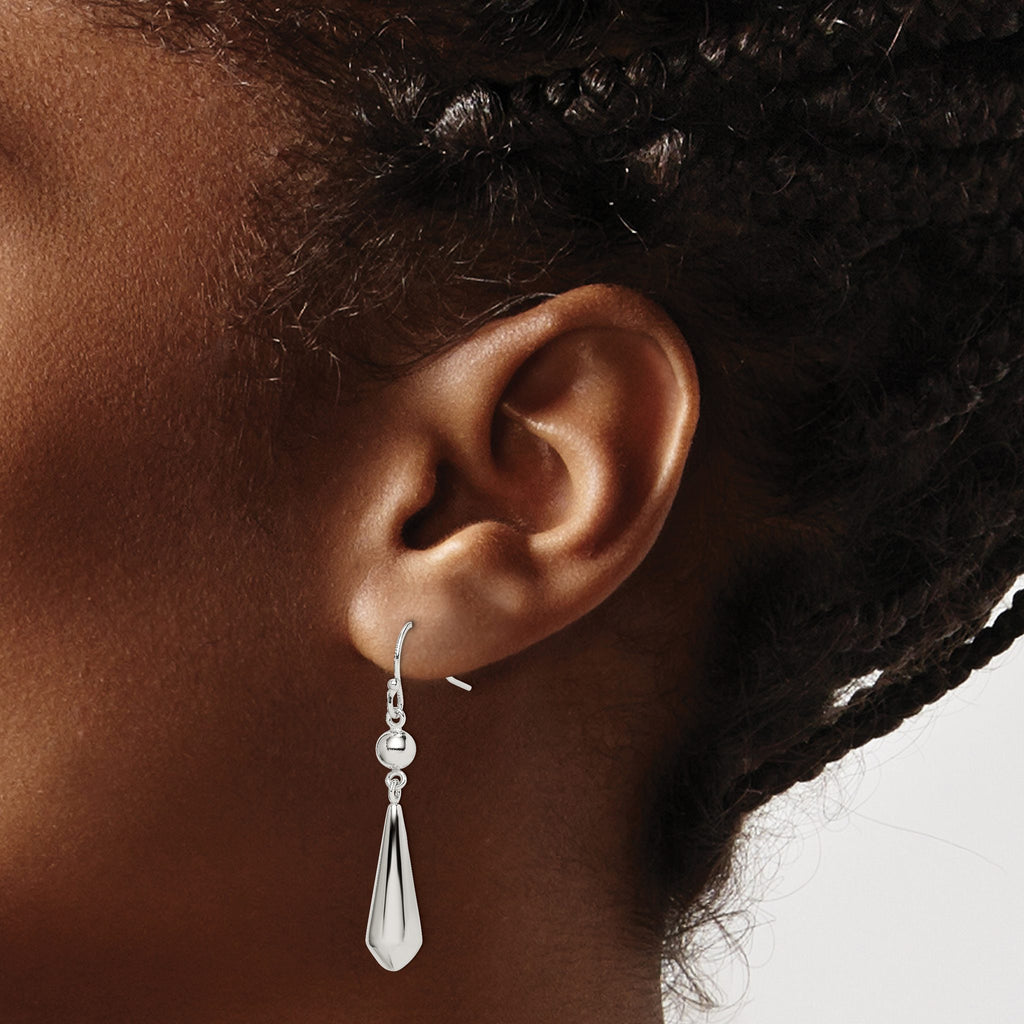 Beaded Teardrop Dangle Earrings in Sterling Silver, 7mm - Sophia Jewelers
