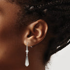 Beaded Teardrop Dangle Earrings in Sterling Silver, 7mm - Sophia Jewelers