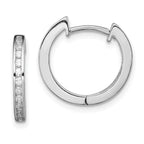Sterling Silver Rhodium-plated In/Out Pav‚ Hinged Hoop Earrings