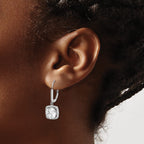 Cubic Zirconia Dangle Earrings in Sterling Silver, 9mm - Sophia Jewelers
