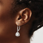 Cubic Zirconia Leverback Earrings in Sterling Silver, 12x32mm - Sophia Jewelers