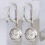 Cubic Zirconia Leverback Earrings in Sterling Silver, 12x33mm - Sophia Jewelers