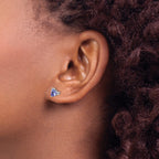 Trillion Tanzanite Stud Earrings in Sterling Silver, 5mm - Sophia Jewelers
