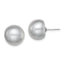 Sterling Silver Rhodium-Plated 12-13mm Grey Freshwater Cultured Pearl Stud Earrings