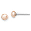 Sterling Silver Rhodium-Plated 5-6mm Pink Freshwater Cultured Pearl Stud Earrings