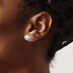 Grey Freshwater Pearl Stud Earrings in Sterling Silver, 9-10mm - Sophia Jewelers