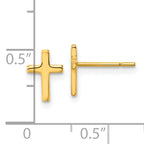 Sterling Silver Gold-tone Polished Latin Cross Post Earrings