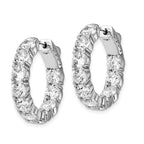 Sterling Shimmer Sterling Silver Rhodium-plated 20 Stone 4.25mm CZ In and Out Round Hinged Hoop Earrings