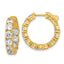 Sterling Shimmer Sterling Silver Gold-tone Flash Gold-plated 4.25mm CZ 20 Stone In and Out Hinged Hoop Earrings