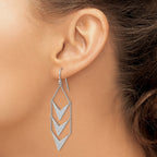 Cubic Zirconia Fancy Shepherd Hook Dangle Earrings in Sterling Silver - Sophia Jewelers