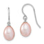Sterling Silver Rhodium-plated 8-9mm Purple Teardrop Freshwater Cultured Pearl Dangle Earrings