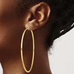 Hoop Earrings in Gold-Plated Sterling Silver, 70mm Hinged - Sophia Jewelers