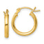 Sterling Silver Gold-Tone Polished 2x14mm Hoop Earrings