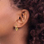 Sterling Silver Gold-Tone Polished 2x15mm Hoop Earrings