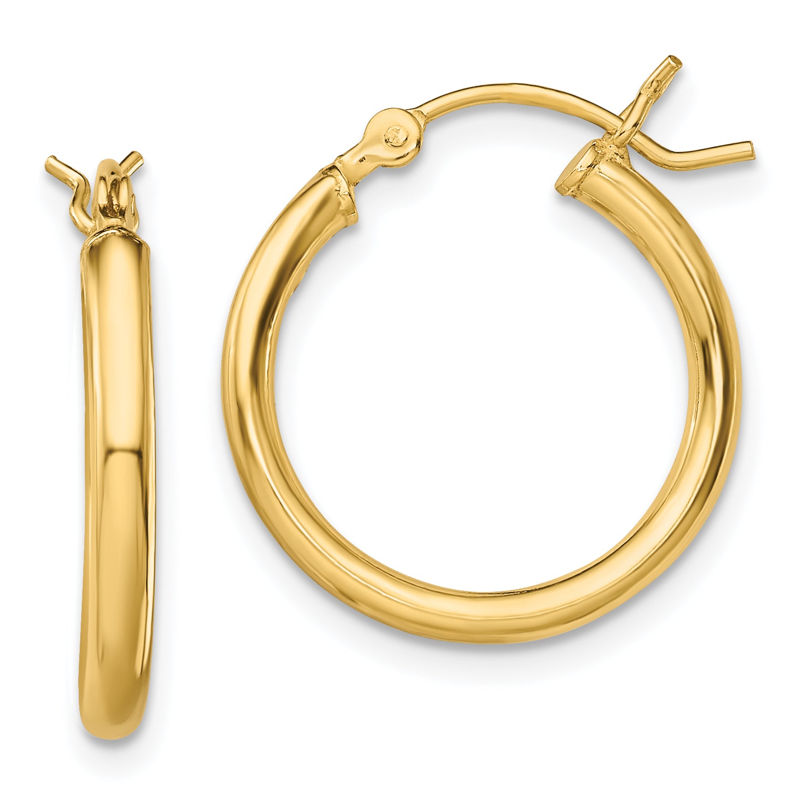 Sterling Silver Gold-Tone Polished 2x18mm Hoop Earrings Main image